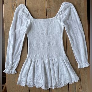 Love Shack Fancy Jayce White Medium Dress - worn once for a photo shoot